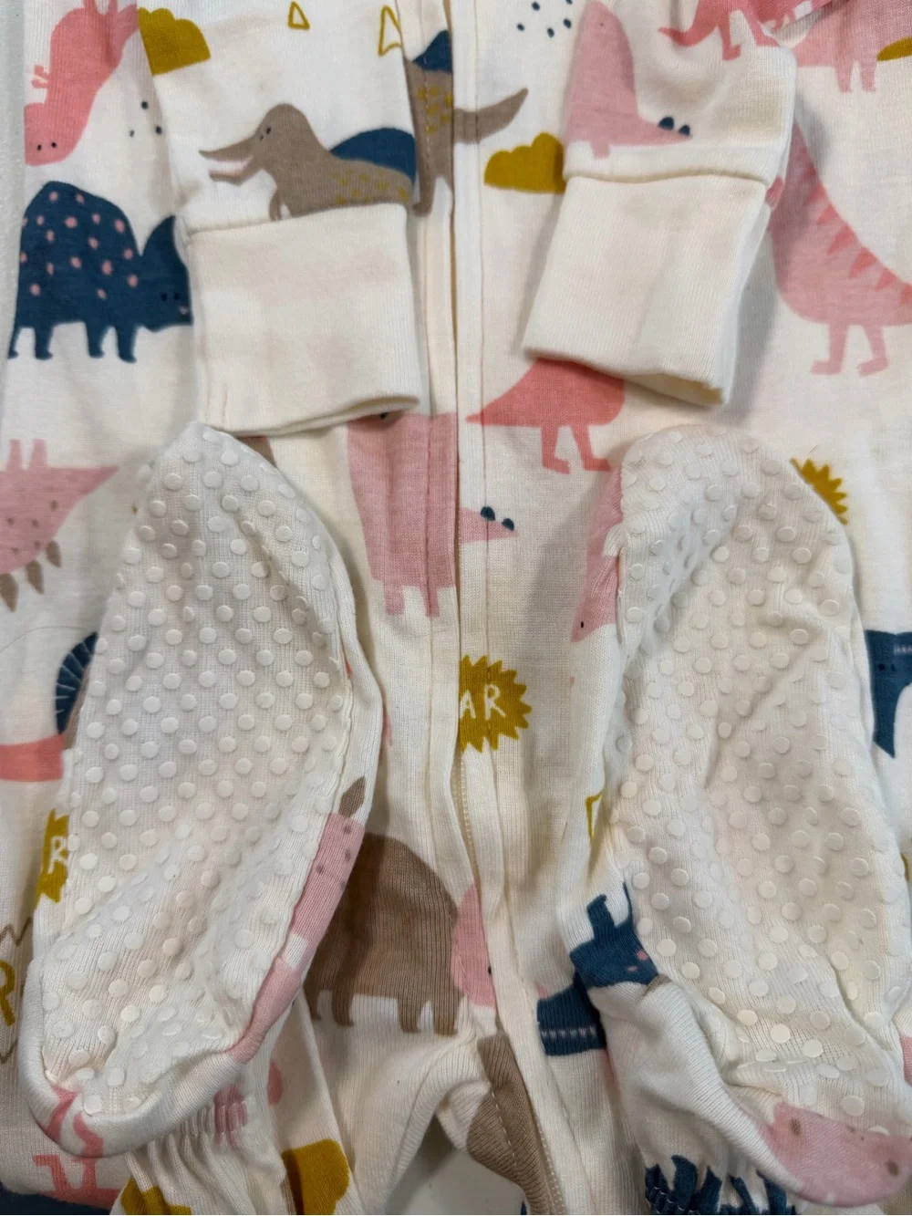 Old Navy 3T Pink Dinosaur Roar Zip One Piece Pajamas